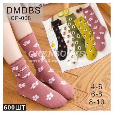DMDBS ДЕТСКИЕ УДЛИНЕННЫЕ ХЛОПОК НОСКИ НА ДЕВОЧКУ ОТЛИЧНОГО КАЧЕСТВА CP-008 Количество пар в упаковке:  10