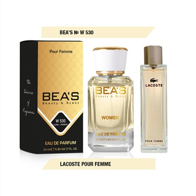 Beas W530 Lacoste Pour Femme Women edp 50 ml, Парфюм женский Beas W530 создан по мотивам аромата Lacoste Pour Femme