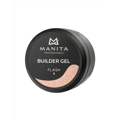 Manita Professional Гель моделирующий для ногтей с хлопьями юки / Builder Gel Flash №04, 15 мл