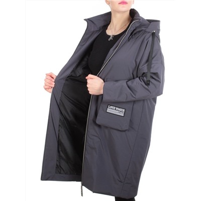 ZW-2306-C GRAY/PURPLE Пальто демисезонное женское (100 гр. синтепон) BLACK LEOPARD