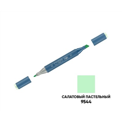 Маркер двусторонний для скетчинга Гамма "Студия", салатовый пастельный, корпус трехгранный, пулевид./клиновид. наконечники
