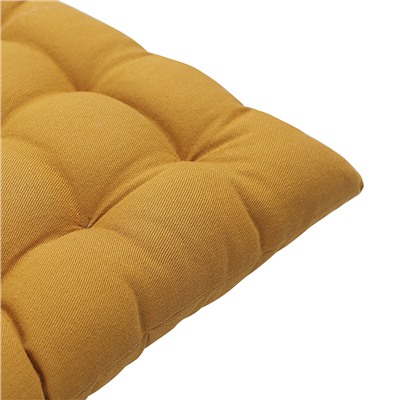 Подушка на стул из хлопка цвета карри из коллекции Essential, 35х35 см