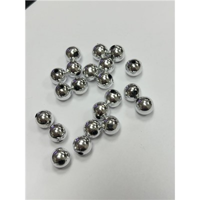 Бусины пластик "Серебро" набор 30 штук 10 мм