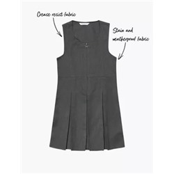 Girls' Permanent Pleats School Pinafore (2-12 Yrs)