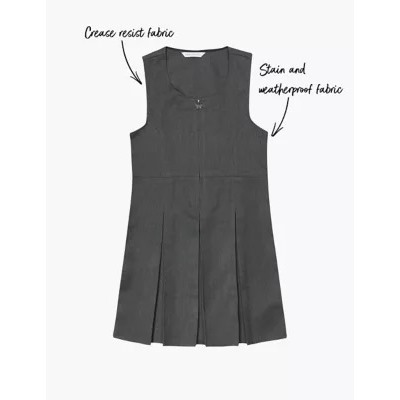 Girls' Permanent Pleats School Pinafore (2-12 Yrs)
