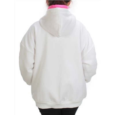 2562 WHITE/PINK Худи женское (50 гр. синтепон)