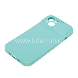 Задняя панель для  iPhone 13 Pro 6.1"  Силикон матовый (защита камеры) бирюза