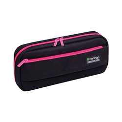 Пенал мягкий 1 отделение, 1 карман, 215*95*44 Berlingo "Black and pink", полиэстер, внутренний органайзер