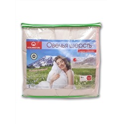 Одеяло овечья шерсть (300гр/м) тик