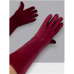 Перчатки женские удлиненные экозамша с трикотажем Арт 24