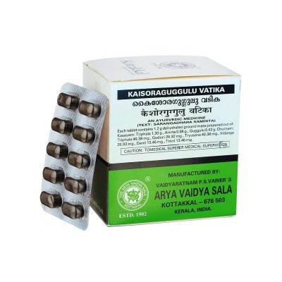 KAISORAGUGGULU VATIKA, Kottakkal Ayurveda (КАЙШОРАГУГГУЛУ ВАТИКА, Коттаккал Аюрведа), 100 таб.