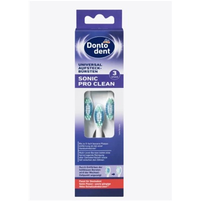 Dontodent Aufsteckbürsten universal Sonic Pro Clean, 3 St Универсальные насадки Sonic Pro Clean, 3 шт.