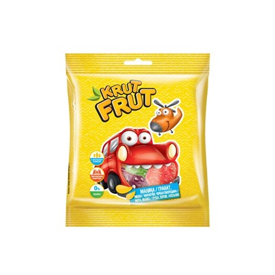 «KrutFrut», мармелад жевательный в форме машинок, 30 г