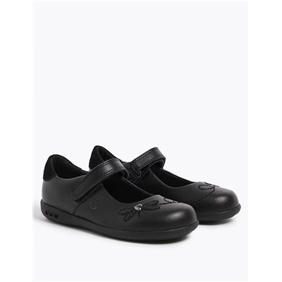 Kids’ Leather Flashing Light School Shoes (8 Small -1 Large)