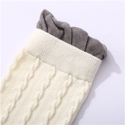 Colored brand autumn knee socks, combed cotton, mid-length