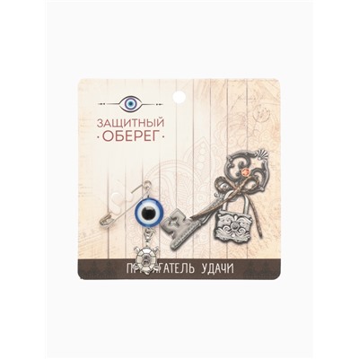 Булавка-оберег «На здоровье» черепаха, 2.2 см, синяя в серебре