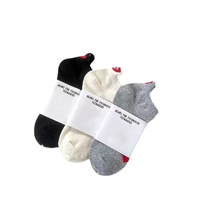 Japanese summer heel sticker, sports breathable cotton thin knee socks for men and women, with embroidery