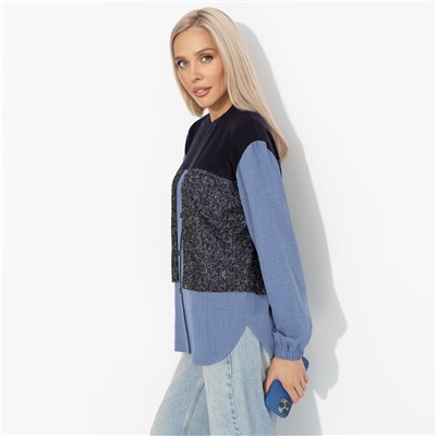 Свитшот комбинированный, Стиль по-взрослому (голубой)