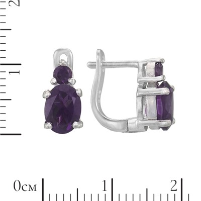 Серьги 'Сонет' с аметистами ТГСН.812АМ