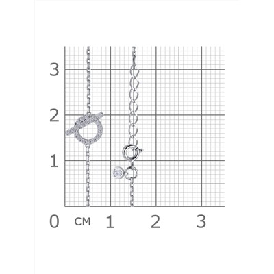 Браслет с фианитом родированный серебро 925*