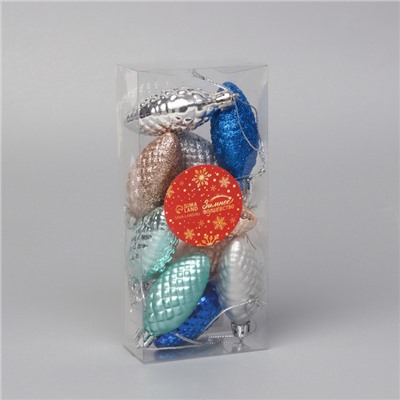Ёлочные игрушки 10 шт. «Шишка - морозная нежность» 5×2.5 см, ассорти