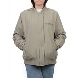 H24-608 GRAY/GREEN Куртка бомбер демисезонная женская (100 гр. синтепон)