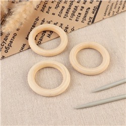 Набор колец для макраме, деревянные, d=3.33/5 см, 3 шт.