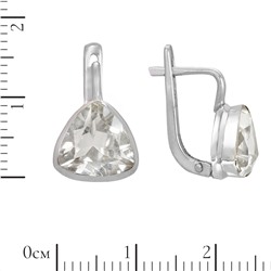 Серьги 'Дени' с горным хрусталём, родий ИВСК34410Х10ХР0R1