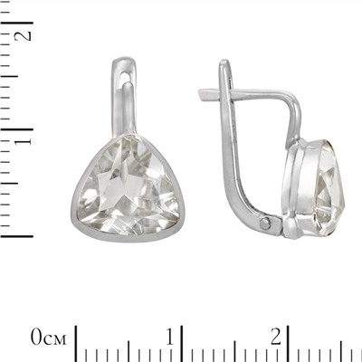Серьги 'Дени' с горным хрусталём, родий ИВСК34410Х10ХР0R1