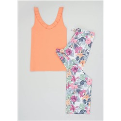 Frill Vest Floral Pyjamas