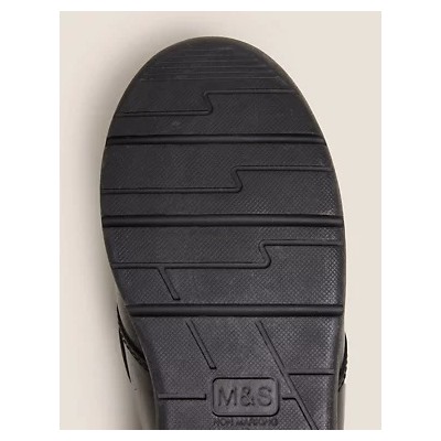 Kids' Leather Riptape School Shoes (8 Small - 1 Large)
