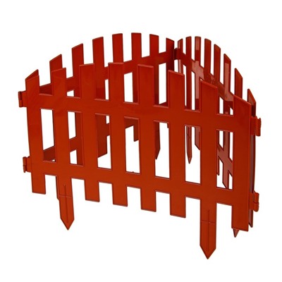 Ограждение декоративное, 35×210 см, 5 секций, пластик, терракотовое, RENESSANS, Greengo