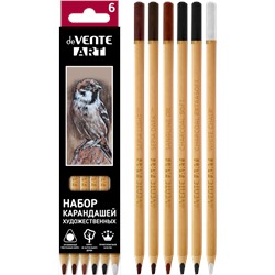 Карандаши художественные 6шт "deVENTE. Art" трехгранные натур дерево 5021310/Китай Подробнее