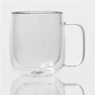 Кружка с двойными стенками Magistro «Адель», 300 мл, стекло