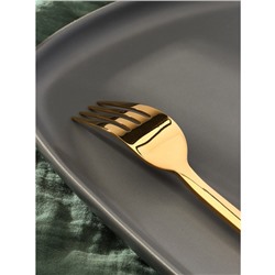 Вилка столовая Magistro «Олин GOLD», длина 19.8 см, нержавеющая сталь, золотистая