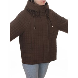 8039 BROWN Куртка стеганная демисезонная женская (100 гр. холлофайбер)