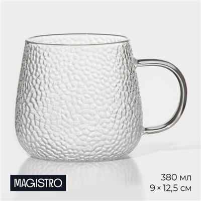 Кружка Magistro «Сара», 380 мл, 9×12.5 см, стекло, прозрачная