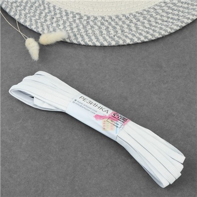 Резинка вязаная, 8 мм, 10±0.5 м, белая