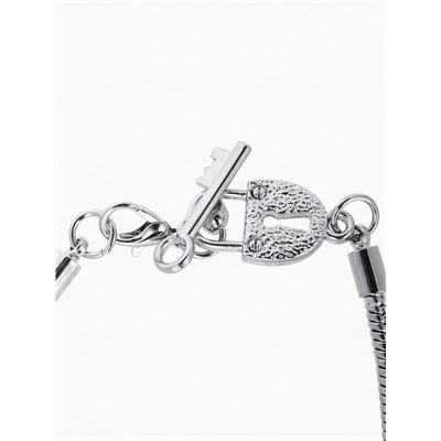 Браслет для шармов «Замочек», основа, цвет серебро, 20 см