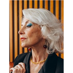 Серьги пластик «Ягодка» черешня, цвет бордовый в золоте