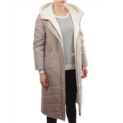 2660 BEIGE Пальто двухстороннее женское еврозима (100 гр. холлофайбер)