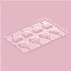 Форма для шоколада и конфет «Сердце», 27.2×18.2 см, 8 ячеек, прозрачная
