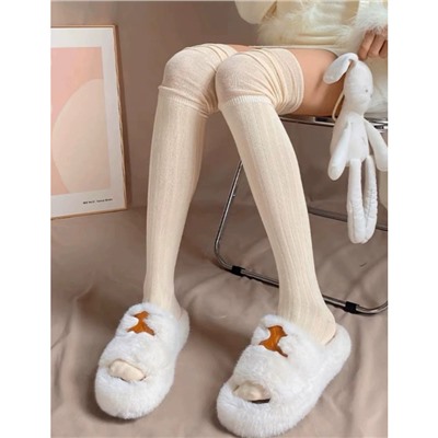 High -grade gray long tube overweed socks with boots with boots, niche lazy style solid color pile socks, net red cotton jk socks