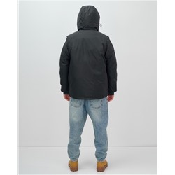 Куртка - жилетка трансформер 2 в 1 мужская зимняя черного цвета 2409Ch