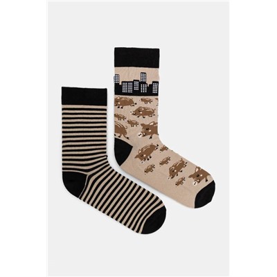 Skarpetki bawełniane męskie w dziki (2-pack) kolor multicolor