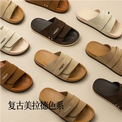 Summer slippers, non-slip footwear, beach slide platform
