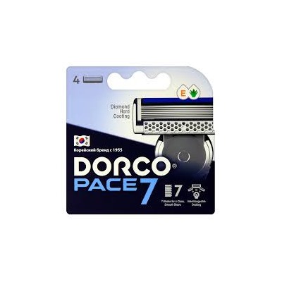 DORCO PACE 7  NEW (4шт), касеты с 7 лезвиями 12шт/уп