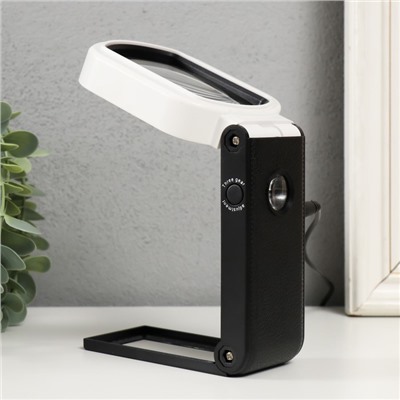 Лампа-лупа х10 ×25 для творчества LEDx24 от 3АAA+ USB линзы d=1 см и 12.5 см 5×8.3×22 см