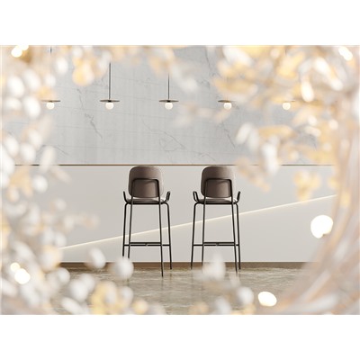 Стул барный Ror, 2 Frame, велюр, черный/пурпурный/серый