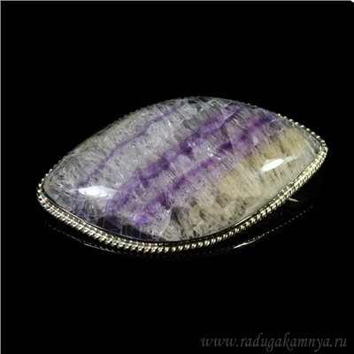 Брошь флюорит 68*39мм.